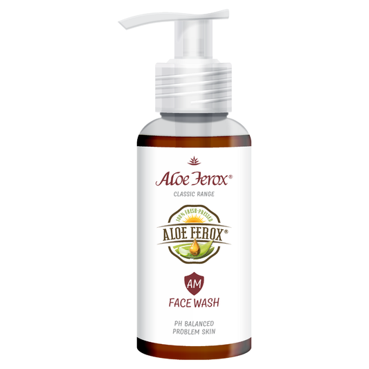 Aloe Ferox AM Face Wash  gentle daily facial cleanser for oily and blemish-prone skin, enriched with aloe extract for clearer skin.