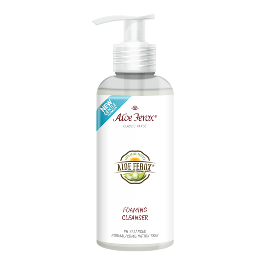 Aloe Ferox Foaming Cleanser – gentle daily face wash that removes dirt, oil, and impurities.
