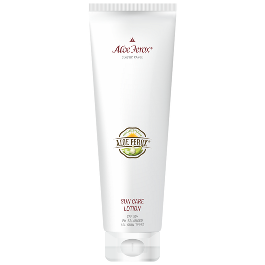Aloe Ferox Classic Sun Care Lotion SPF50 for sun protection.