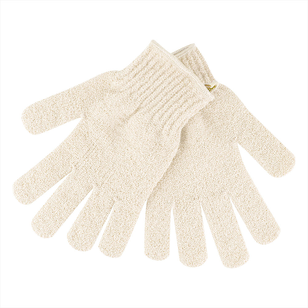 Aloe Ferox Exfoliating Gloves pair. Textured gloves to use with your aloe ferox body care range for deep skin exfoliation and smoother texture
