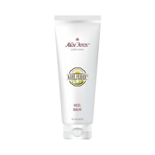 Aloe Ferox Heel Balm is a rich herbal moisturiser formulated to support the hydration of dry, rough skin, especially on the heels, soles, and ankles. Since feet naturally have fewer oil glands, regular use of a nourishing foot cream can help replenish and protect the skin barrier.