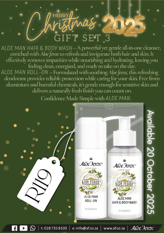 CHRISTMAS GIFT SET - Aloe Man Roll-On and Body Wash