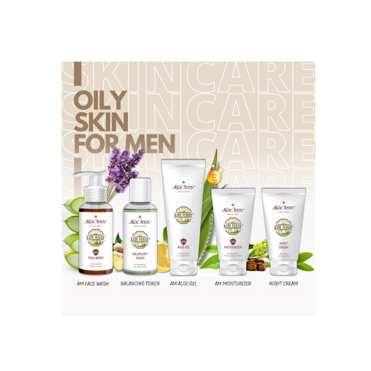 Skincare Set for Men with Oily Skin containing AM (Anti Microbial) Facewash 100ml 
Balancing Toner 100ml
AM (Anti Microbial) Gel 75ml
AM (Anti Microbial) Moisturizer 50ml
Night Cream 50ml