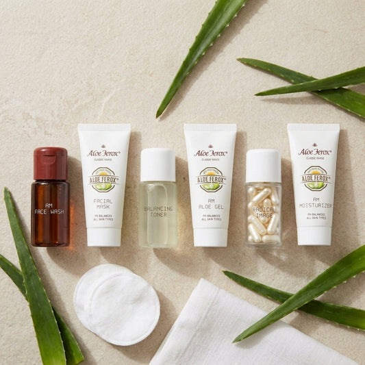 Aloe ferox problem skin trial pack with aloe leaves
