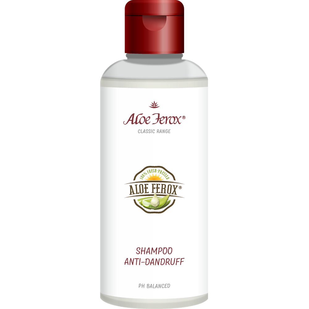 Aloe Ferox Anti-Dandruff Shampoo – gentle cleanser that helps reduce flakes, soothe the scalp, and maintain healthy pH balance for clean, refreshed hair